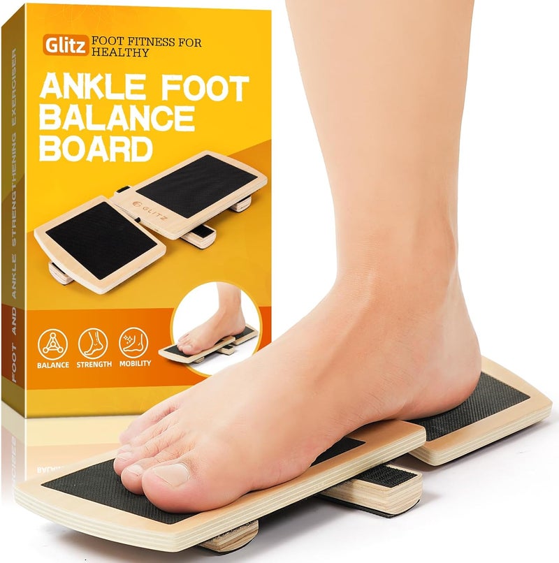 Glitz Ankle Balance Board Foot Strengthener Trainer for Sprained Ankle, Stability Exercises, Physical Therapy, Plantar Fasciitis Relief, Posture Correction, Balance Training - Image 1